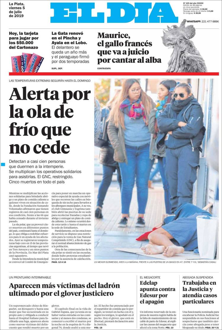 Portada de El Día de la Plata (Argentina)