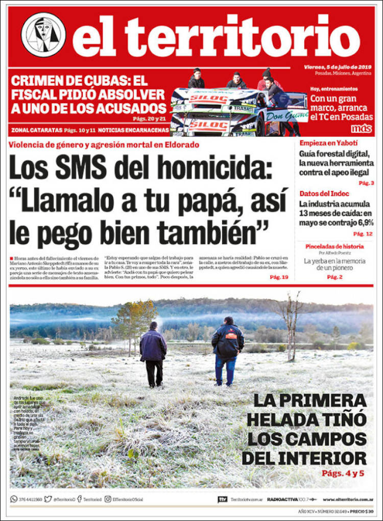 Portada de El Territorio (Argentina)