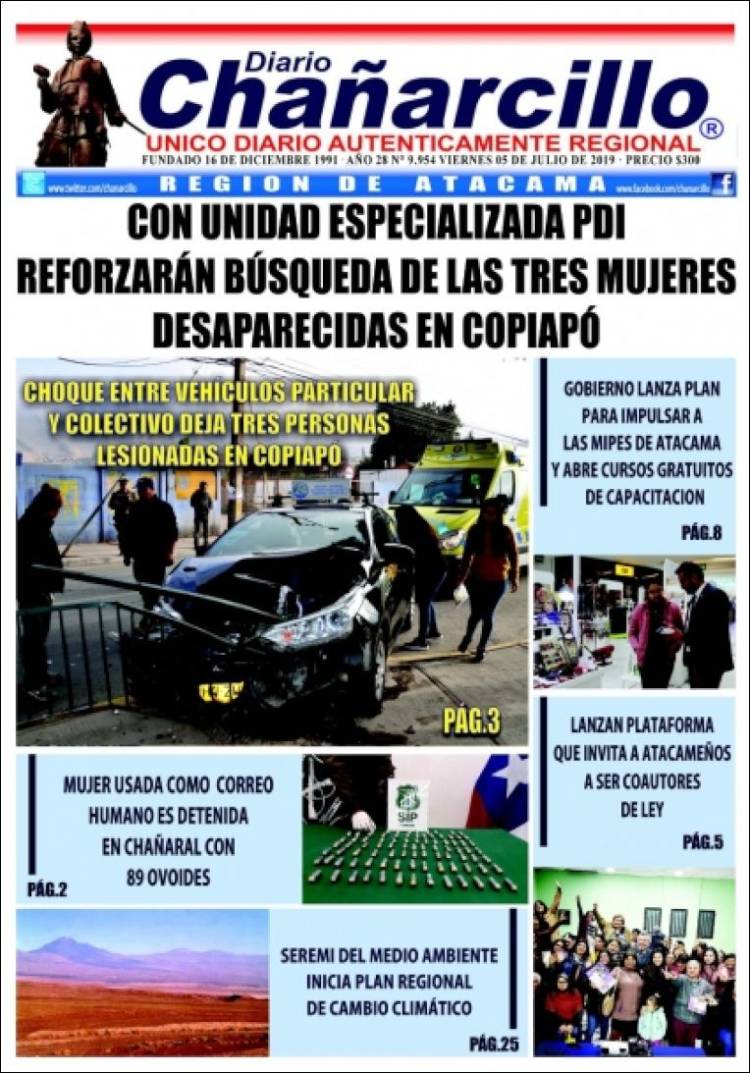 Portada de Diario Chañarcillo (Chile)