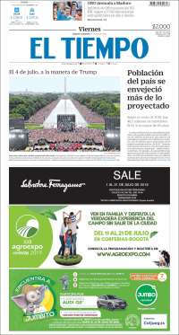 Portada de El Tiempo (Colombia)