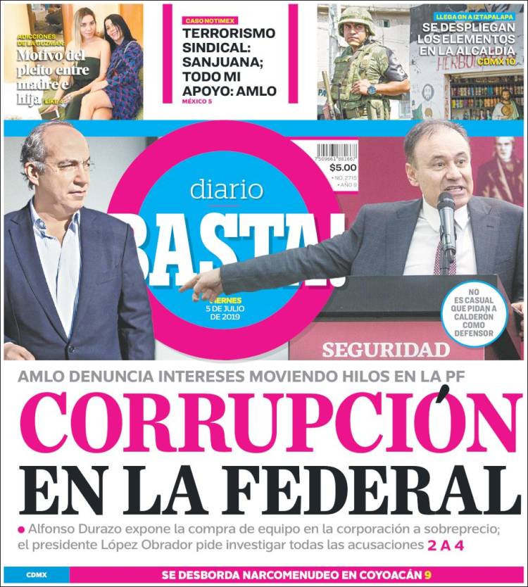 Portada de Diario Basta (M&eacute;xico)