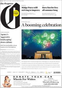 Portada de The Oregonian (USA)