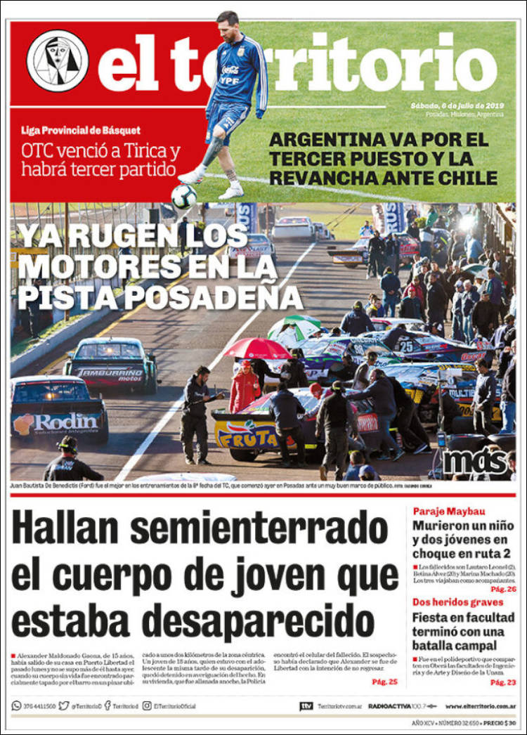 Portada de El Territorio (Argentina)