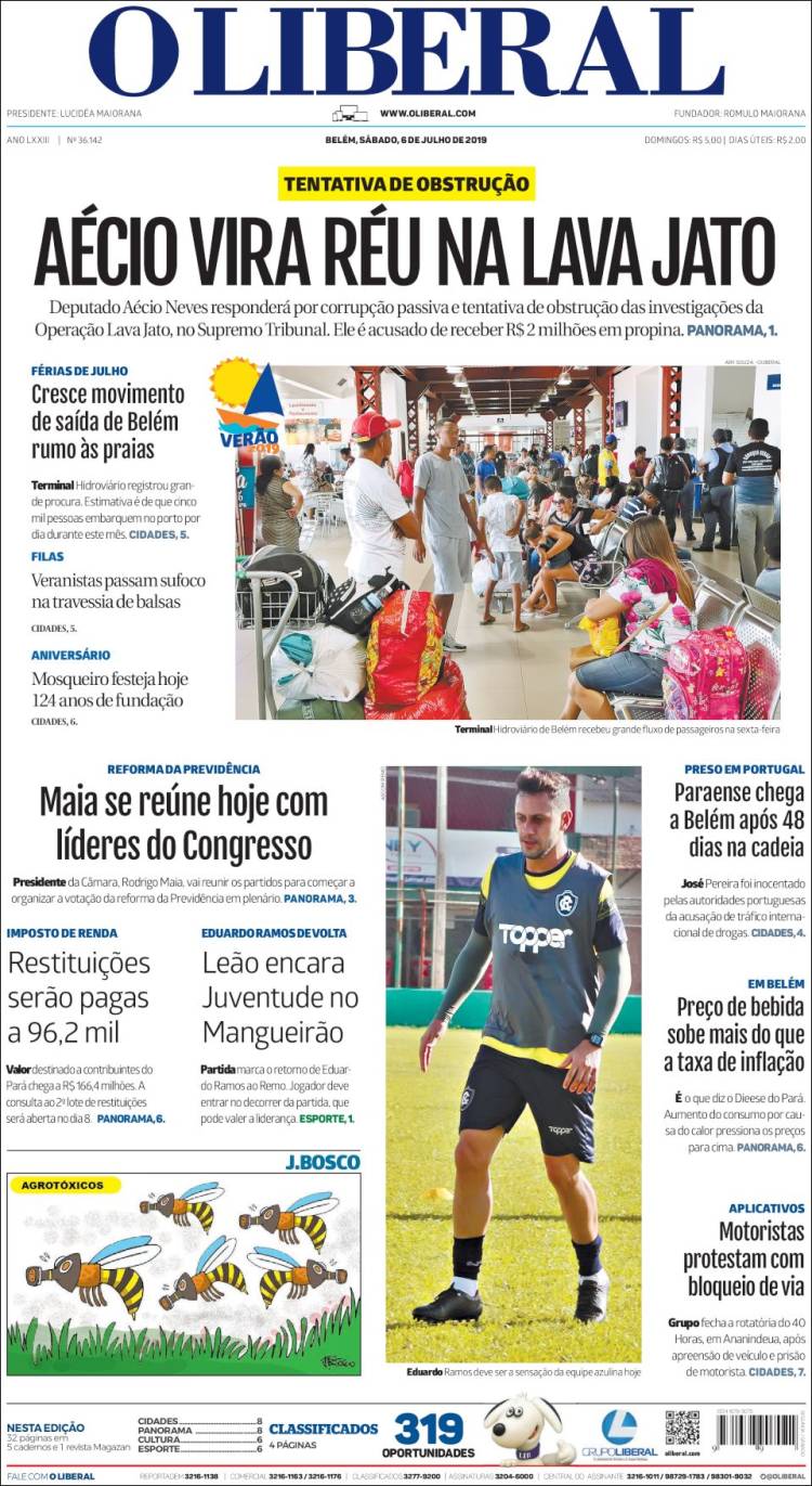 Portada de O Liberal (Brasil)