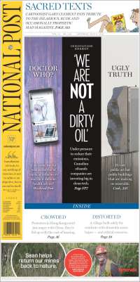 Portada de The National Post (Canadá)