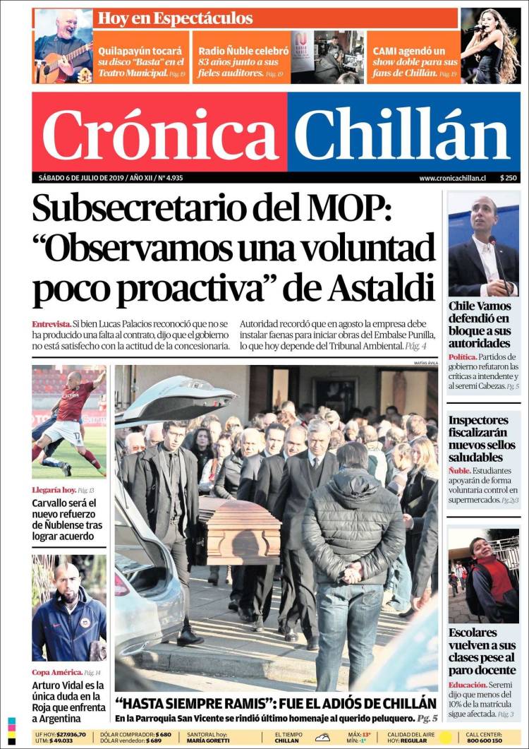 Portada de Crónica Chillán (Chile)
