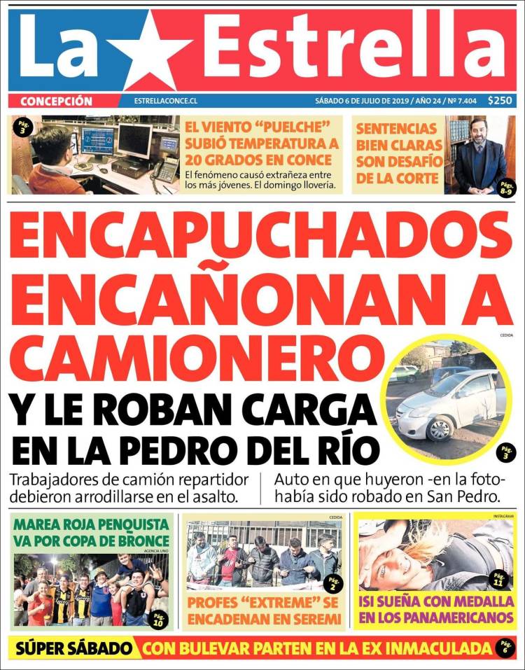 Portada de La Estrella de Concepción (Chile)