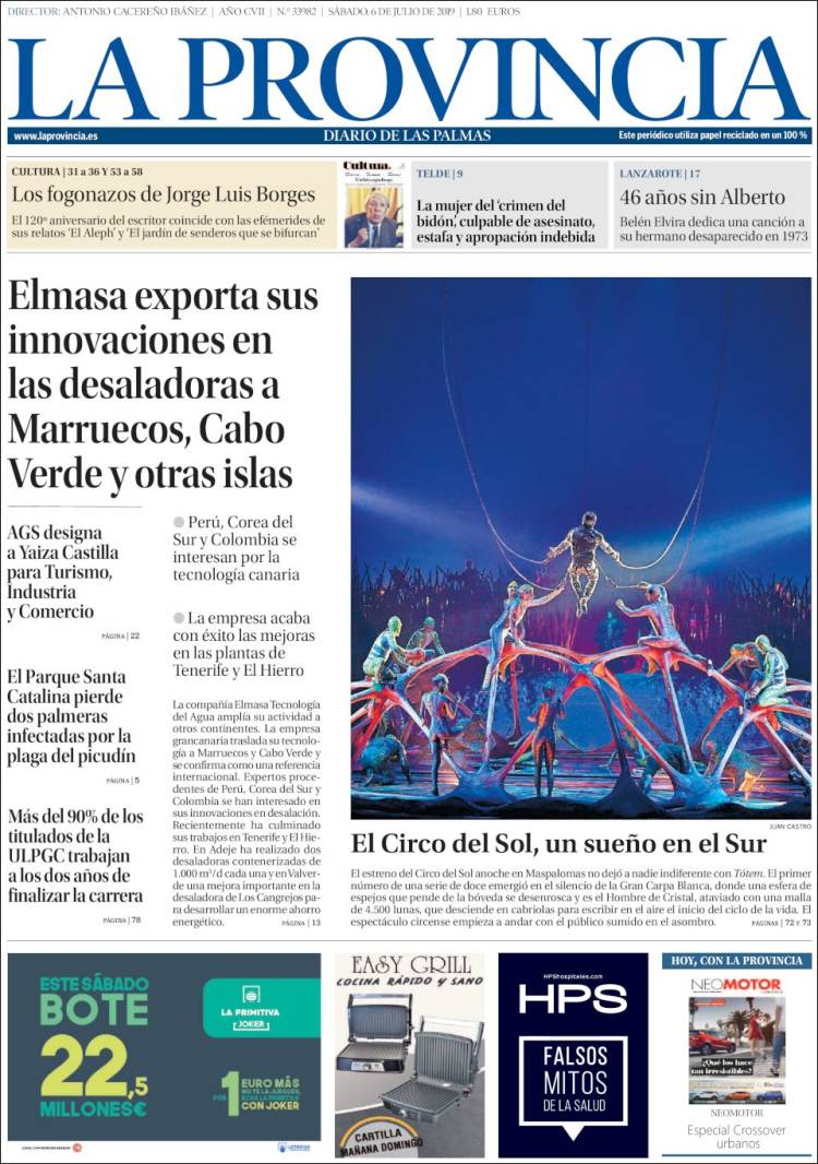 Portada de La Provincia (Espa&ntilde;a)