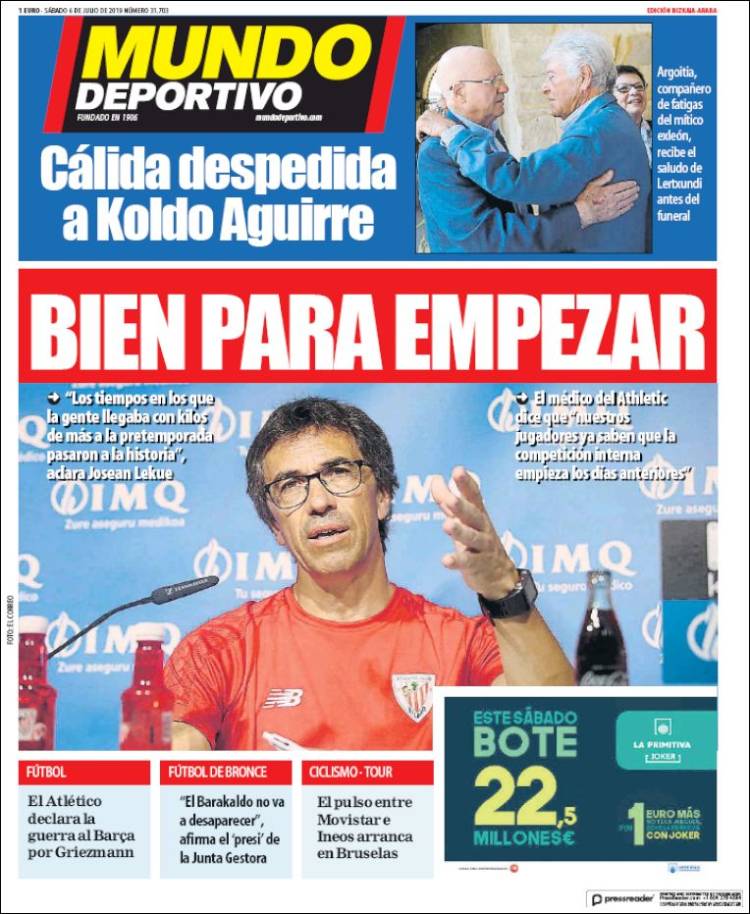 Portada de Mundo Deportivo Bizkaia (Espa&ntilde;a)