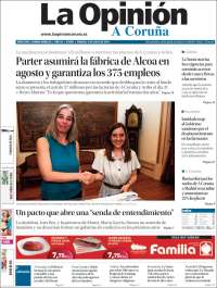 Portada de La Opinión de A Coruña (Espa&ntilde;a)