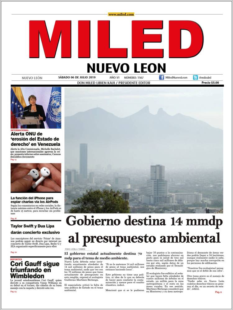 Portada de Miled - Nuevo León (M&eacute;xico)