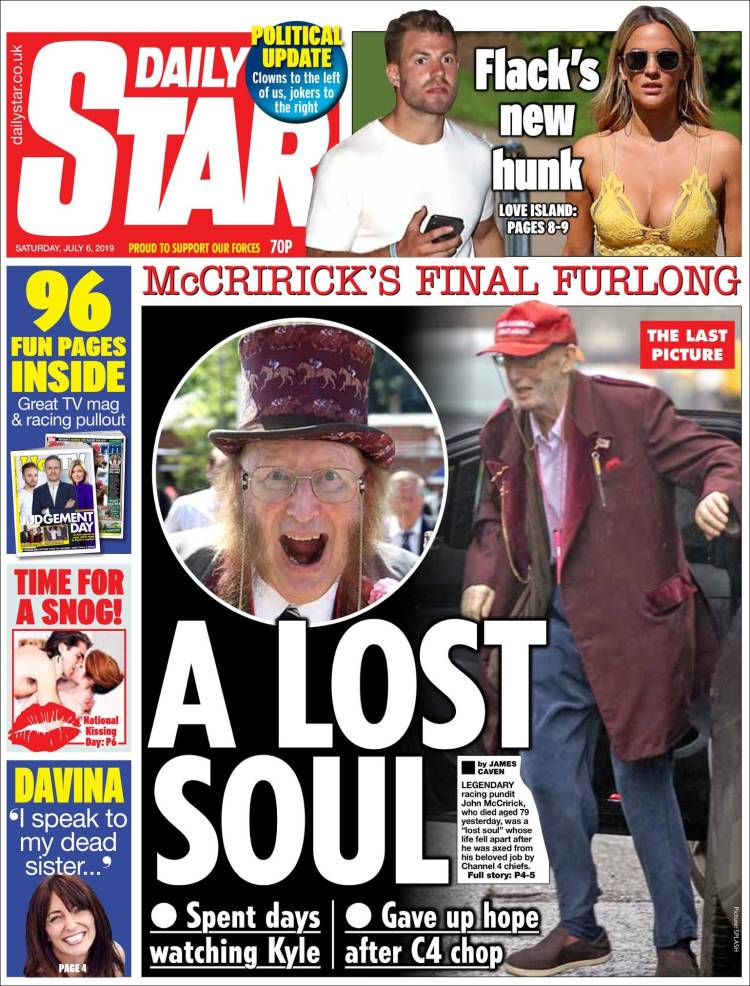 Portada de Daily Star (Reino Unido)
