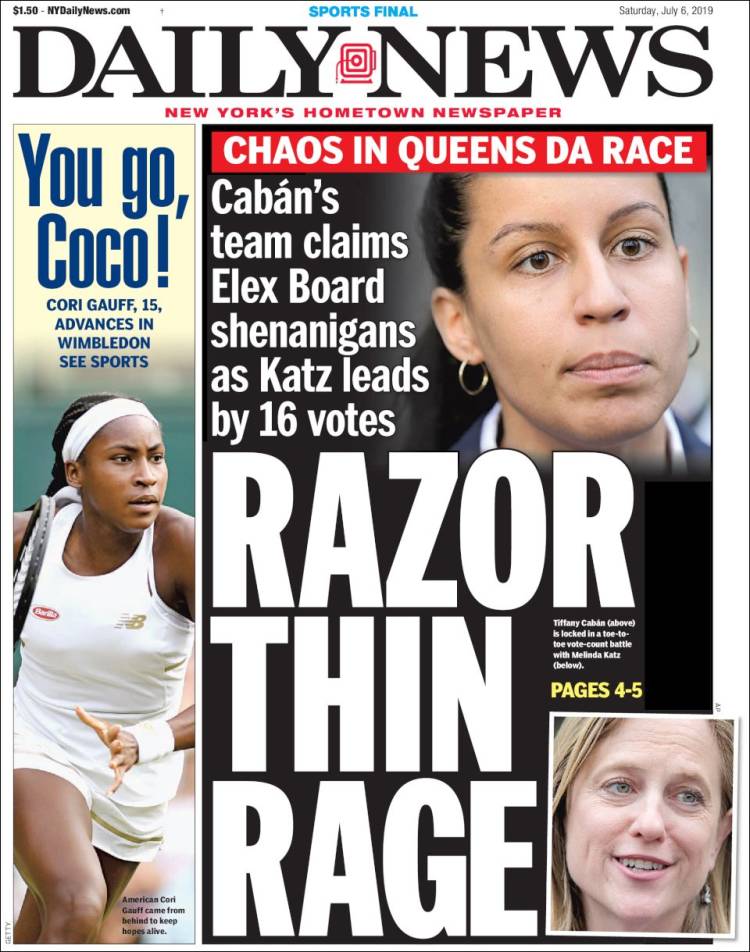 Portada de Daily News - New York (USA)