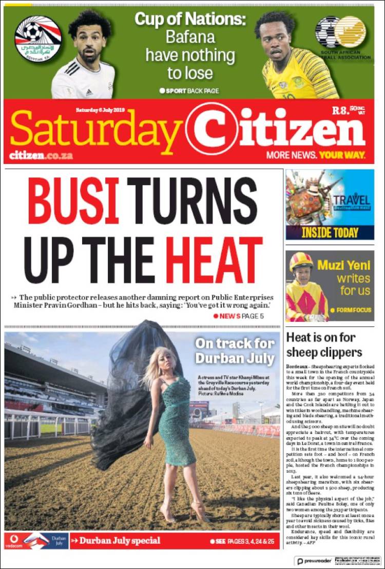 Portada de The Citizen (Sud&aacute;frica)