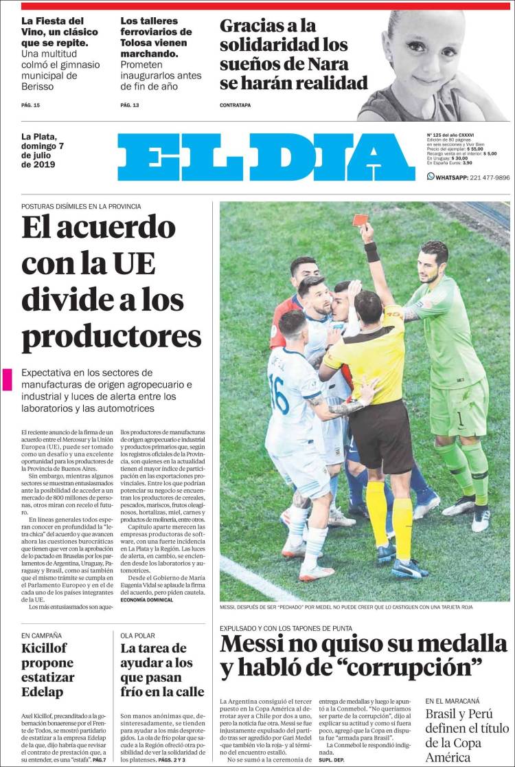 Portada de El Día de la Plata (Argentina)