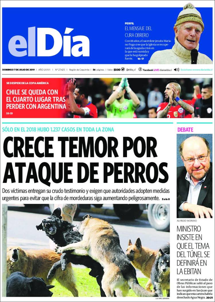 Portada de El Día (Chile)