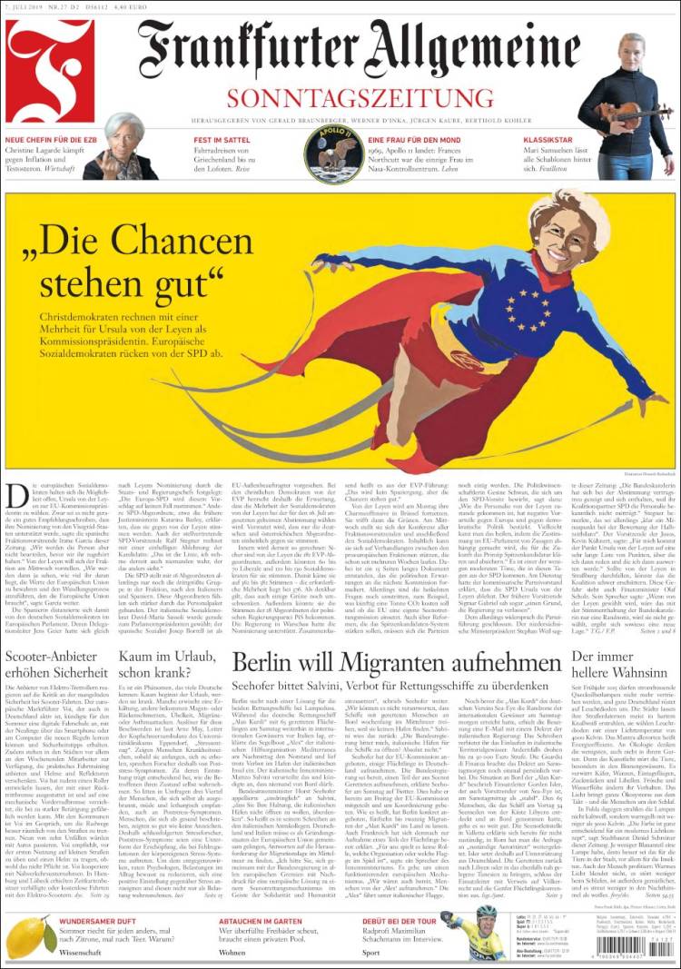 Portada de Frankfurter Allgemeine (Alemania)