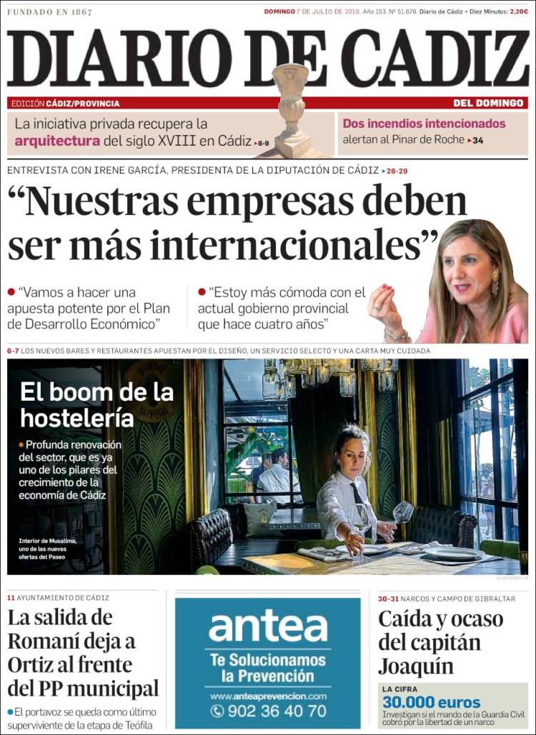 Portada de Diario de Cádiz (Espa&ntilde;a)