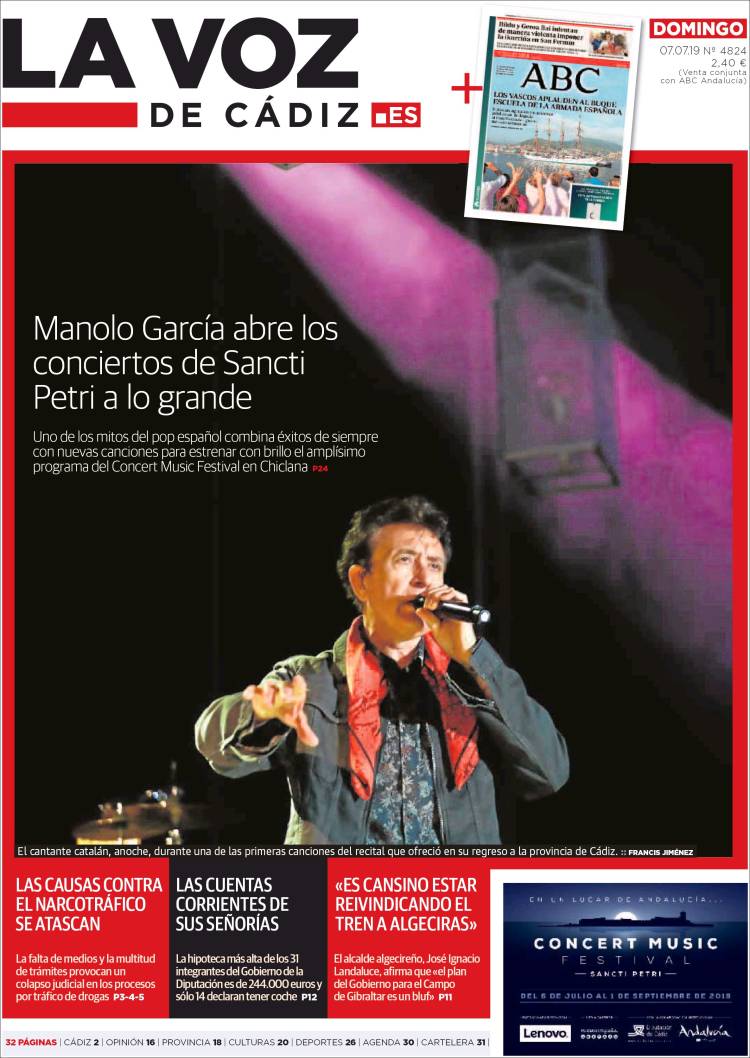 Portada de La Voz de Cádiz (Espagne)