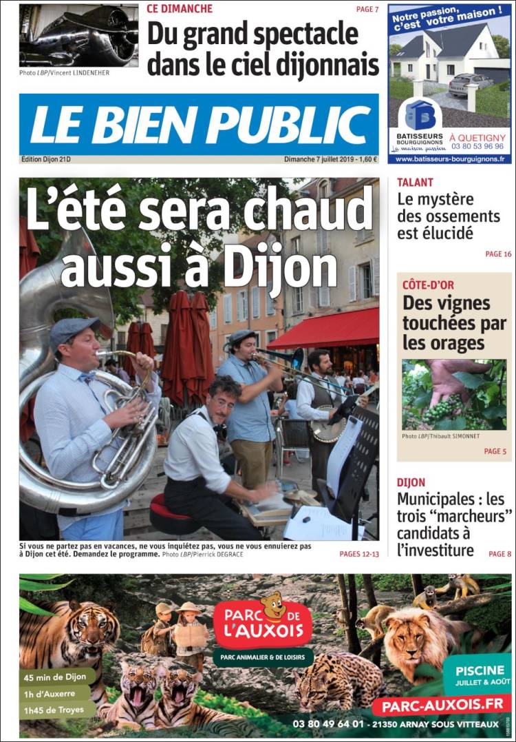 Portada de Le Bien Public (Francia)