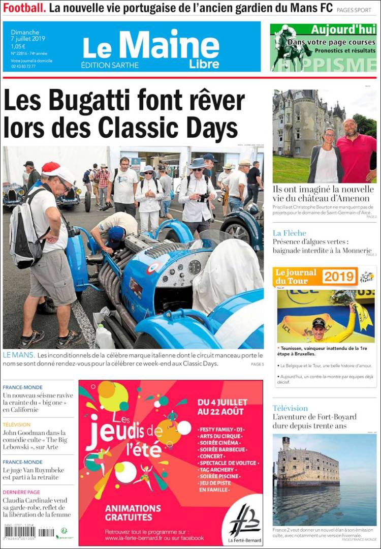Portada de Le Maine Libre (Francia)