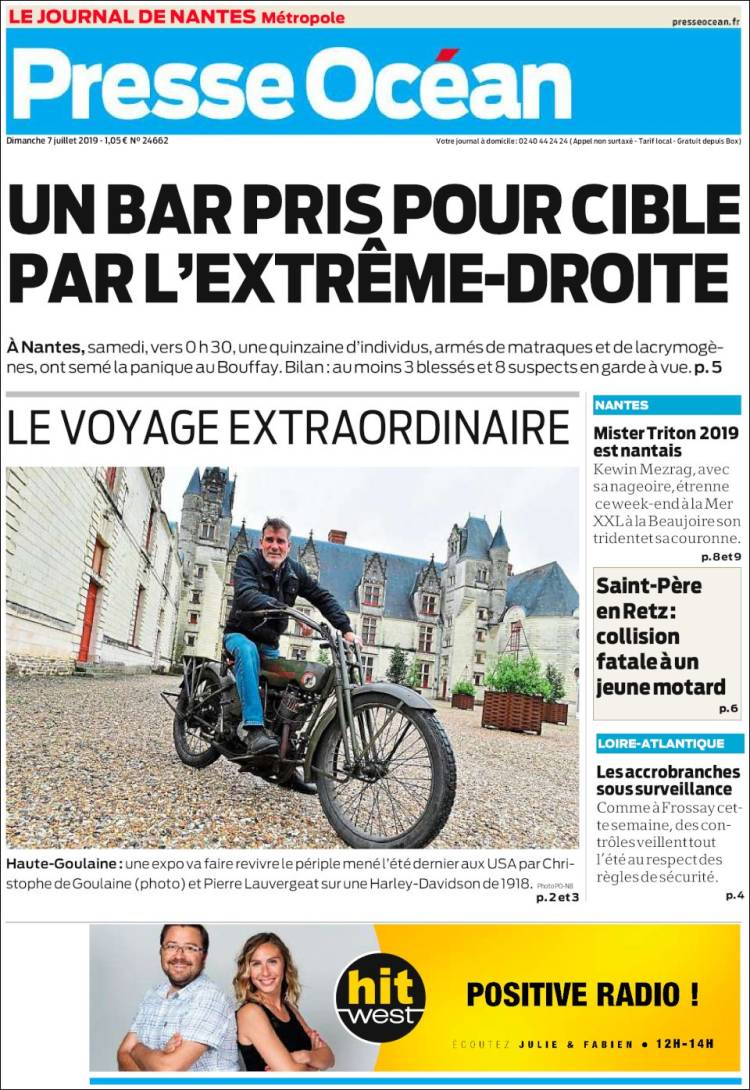 Portada de Presse Ocean (Francia)