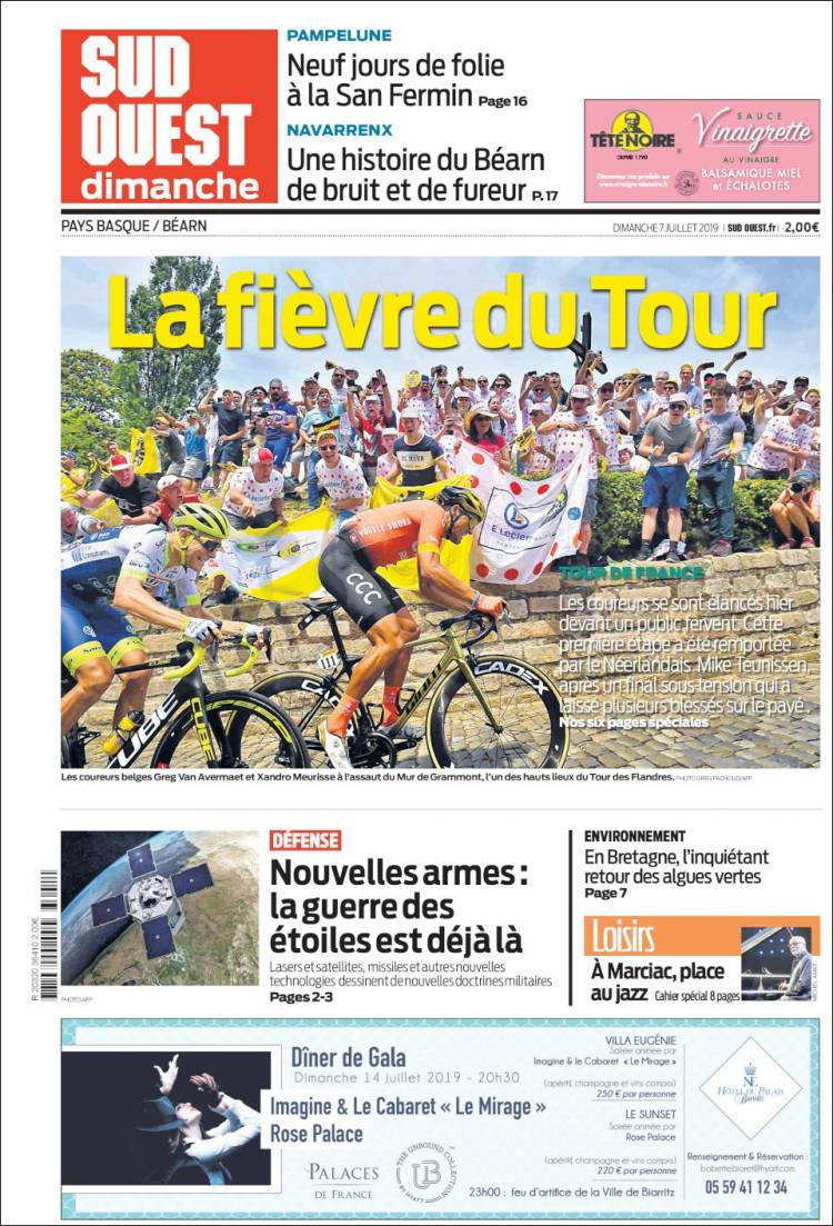 Portada de Sud Ouest (Francia)