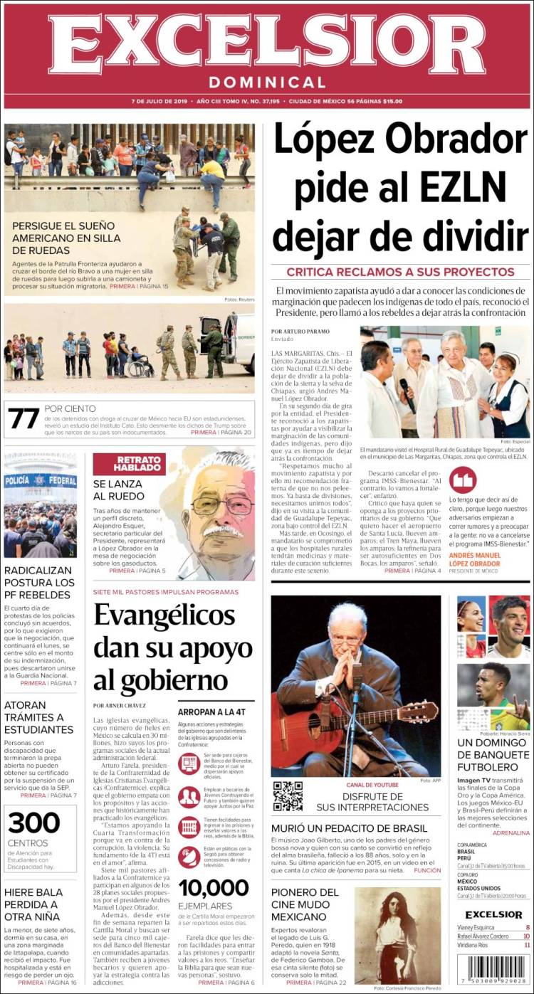 Portada de Excelsior (México)
