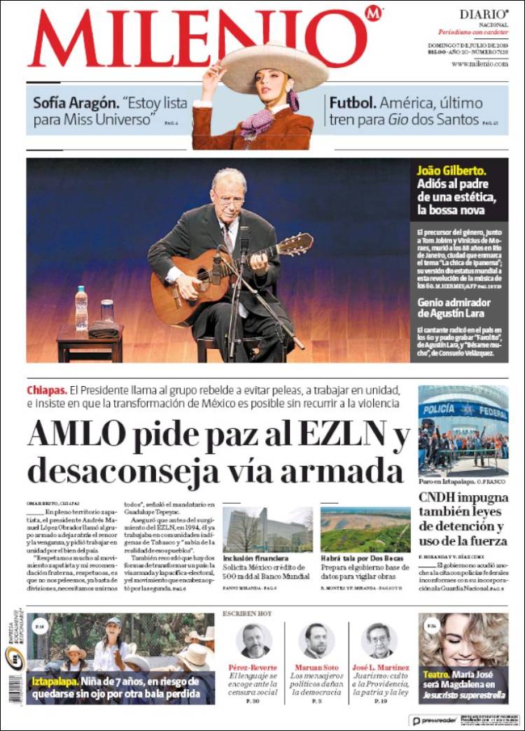 Portada de Milenio (México)