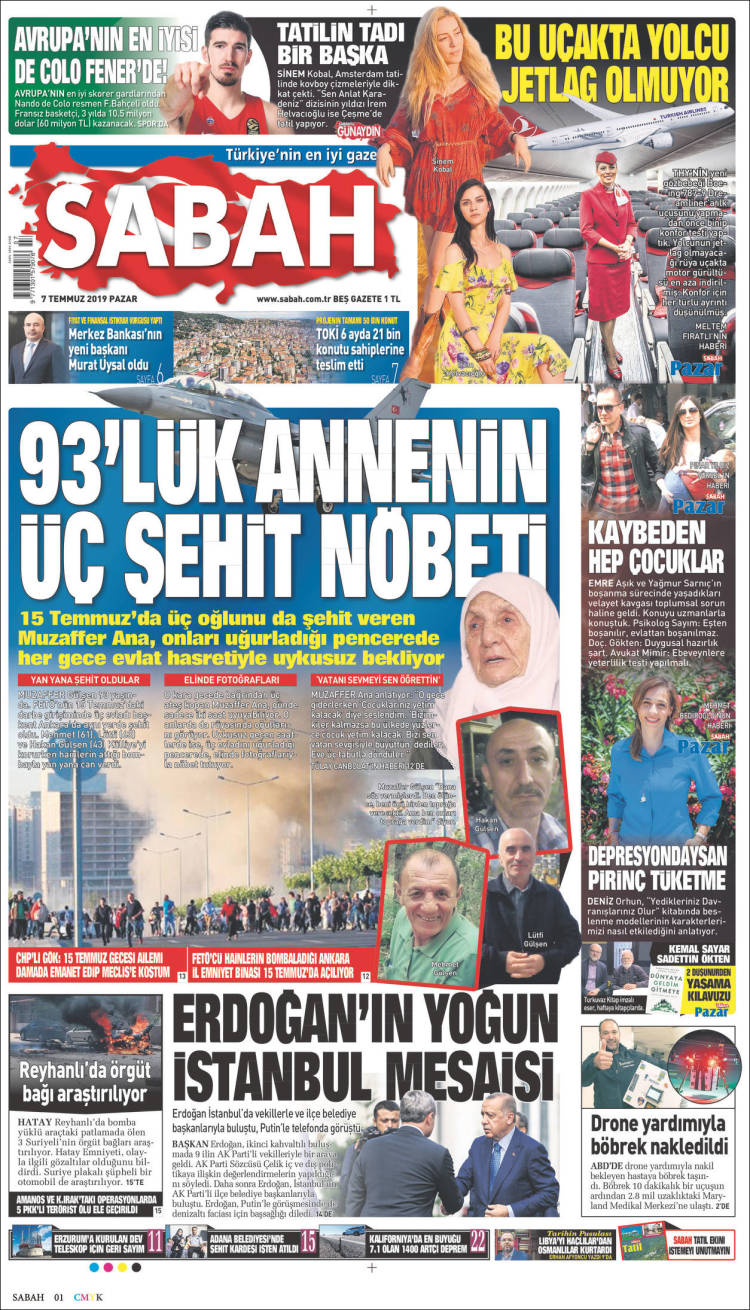 Portada de Sabah (Turqu&iacute;a)