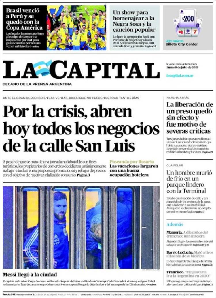 Portada de La Capital - Rosario (Argentina)