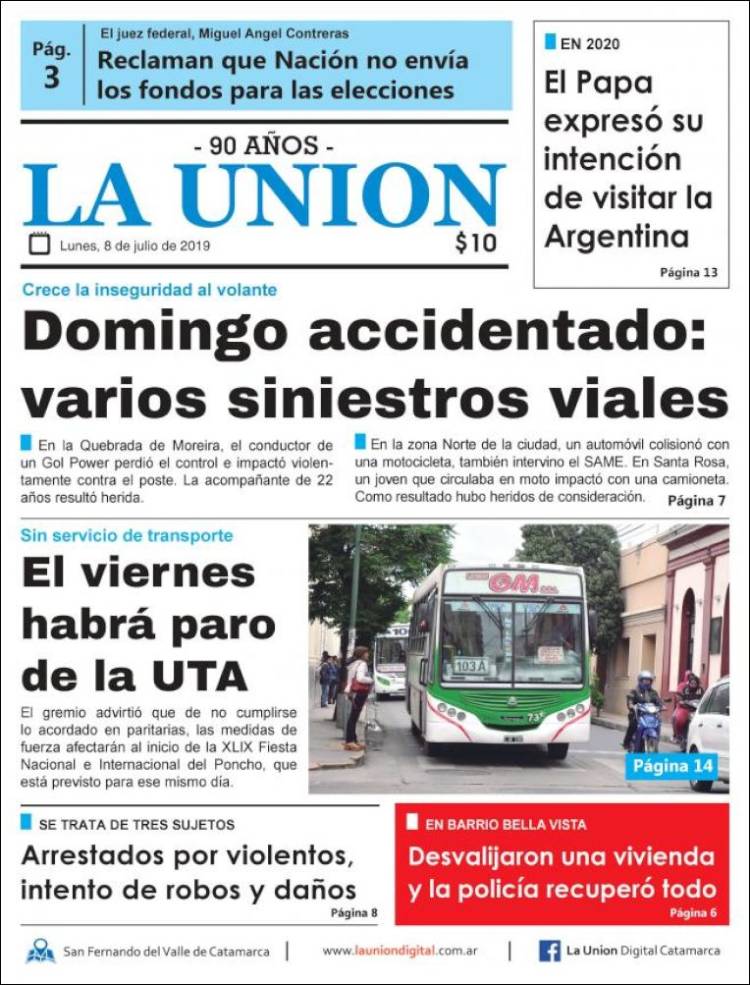 Portada de La Unión (Argentina)