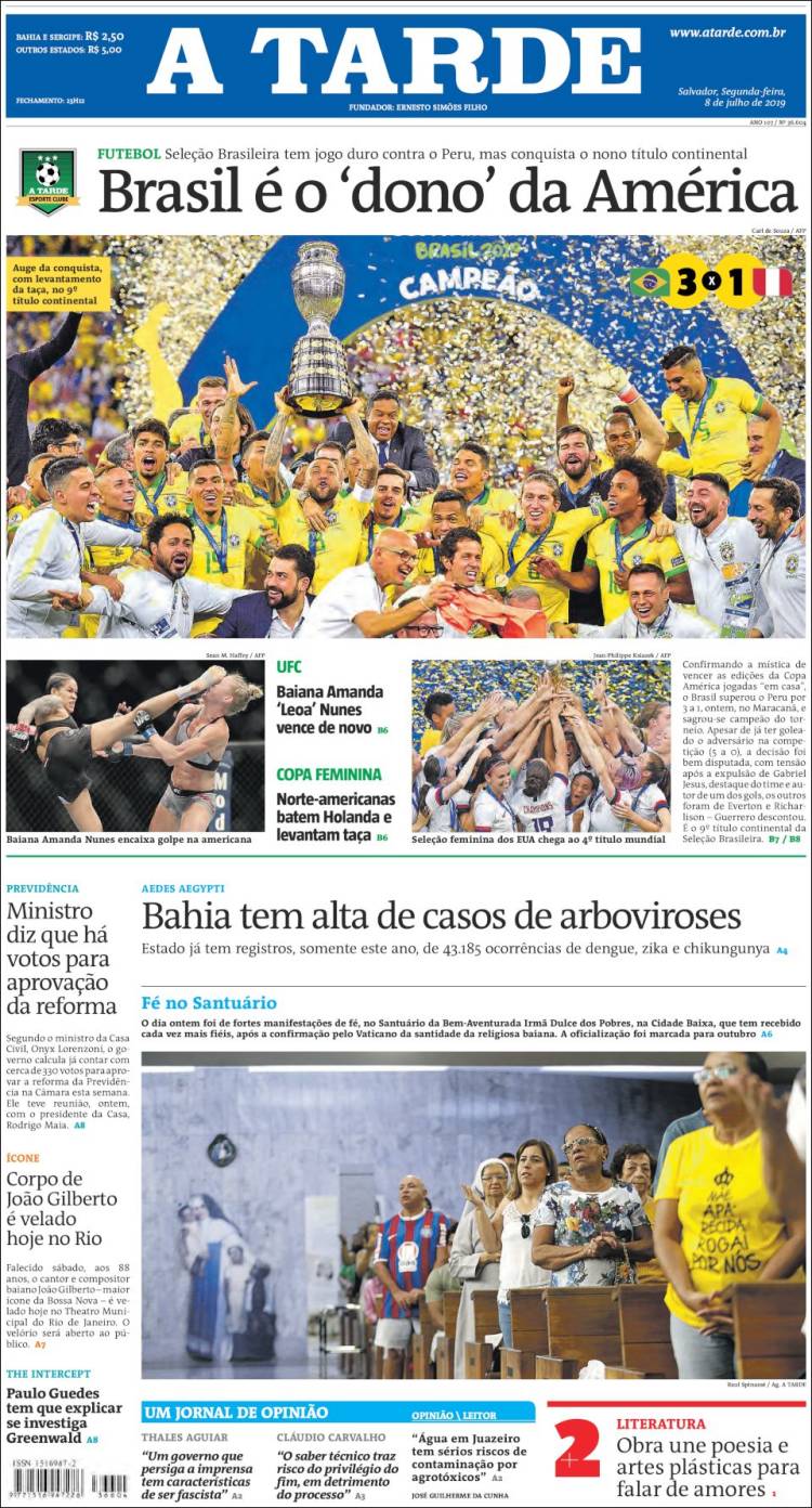 Portada de Diário A Tarde (Brasil)