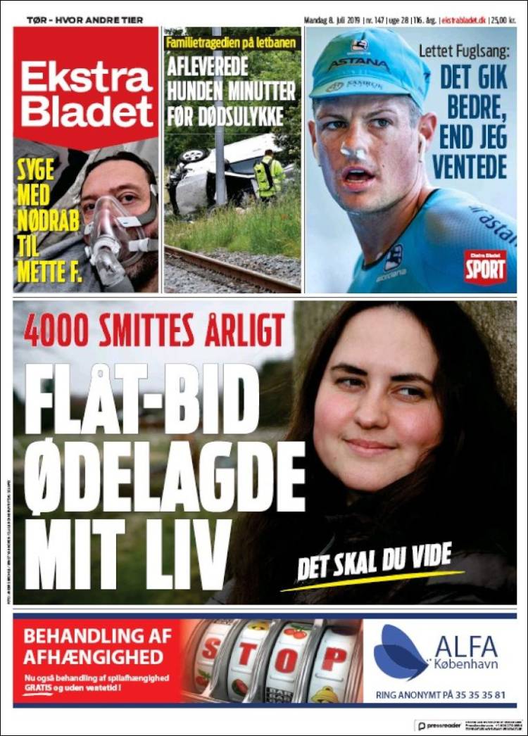 Portada de Ekstra Bladet (Dinamarca)