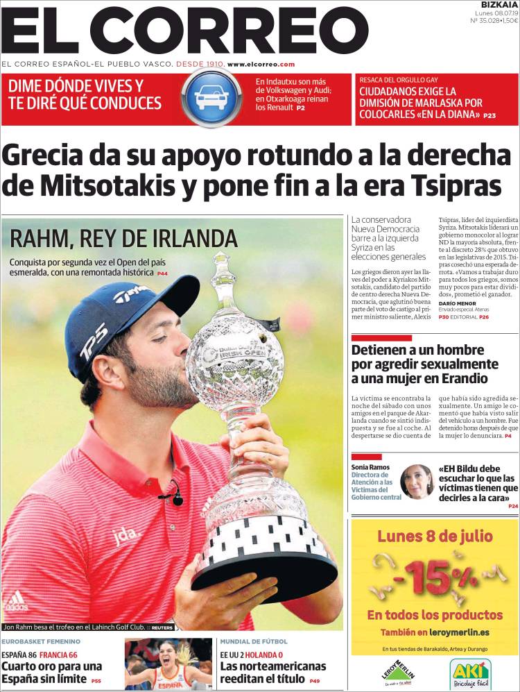 Portada de El Correo (Espa&ntilde;a)