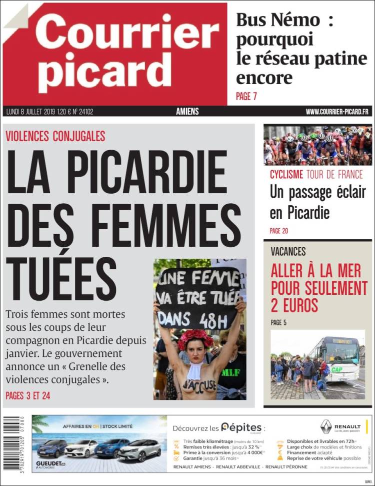 Portada de Courrier Picard (Francia)