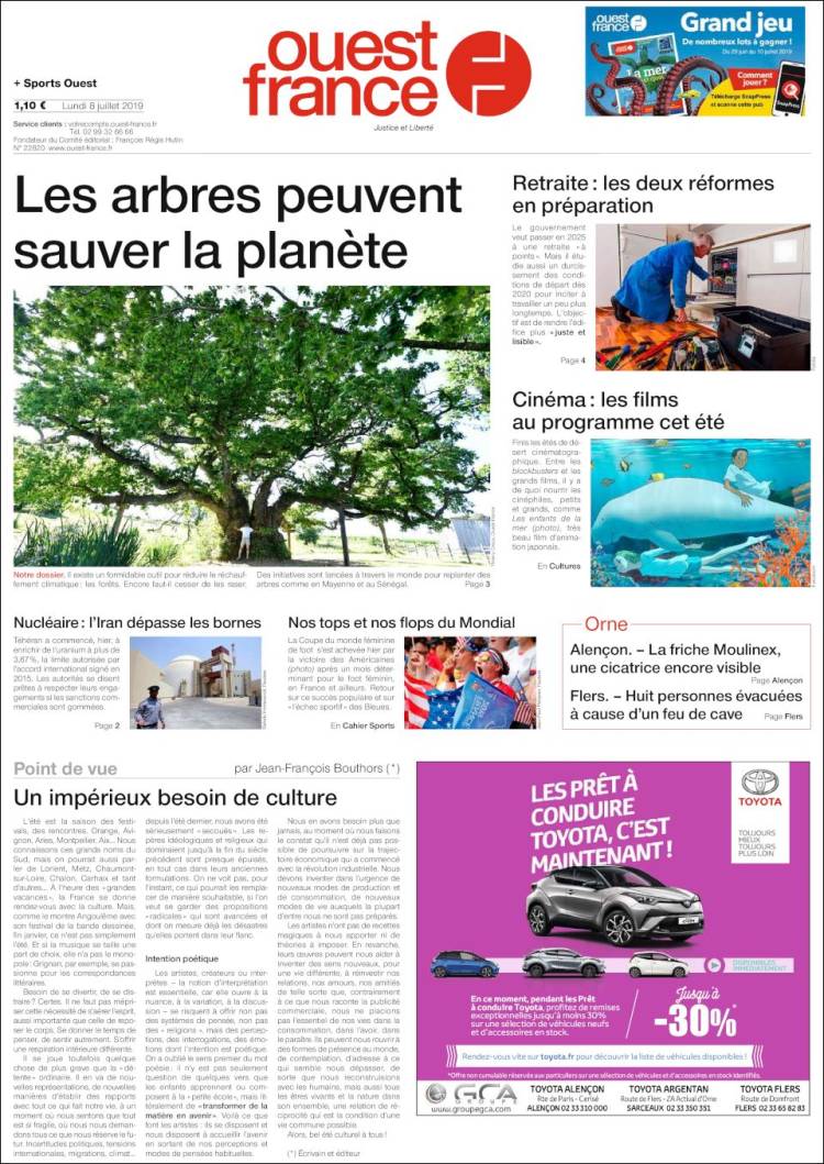 Portada de Ouest France (France)