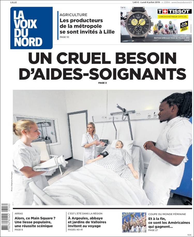 Portada de La Voix du Nord (France)