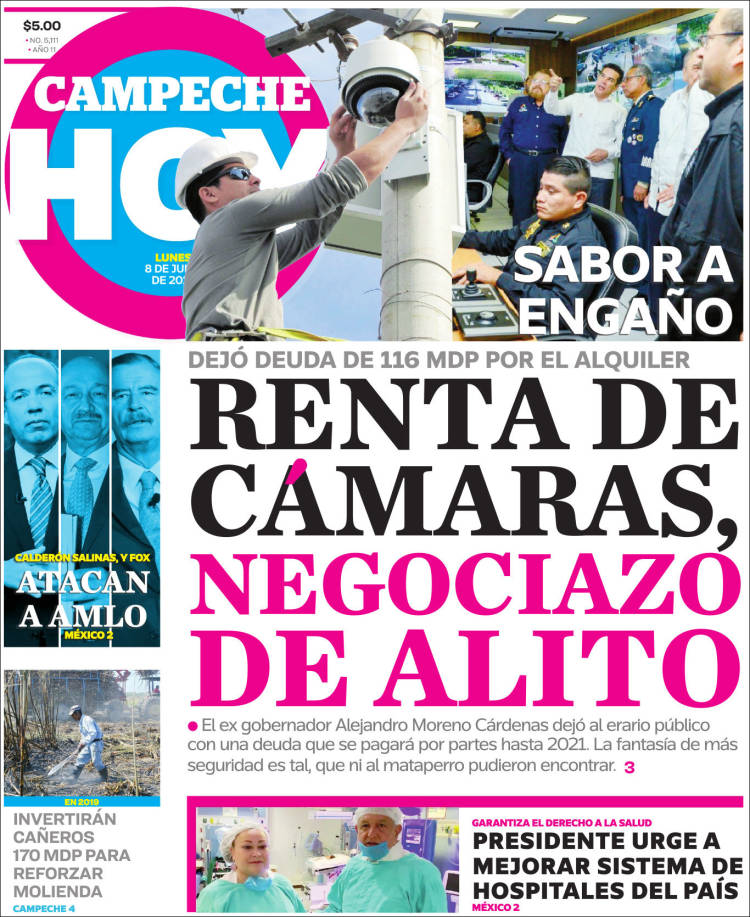 Portada de Campeche Hoy (México)