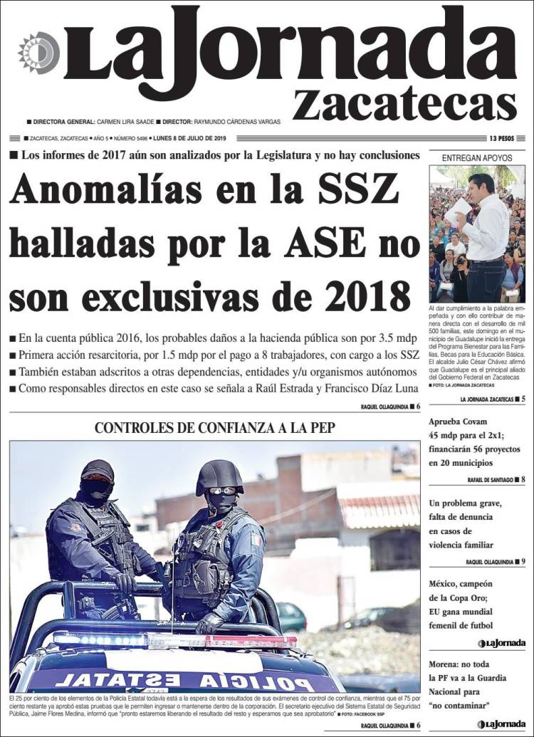 Portada de Jornada de Zacatecas (México)