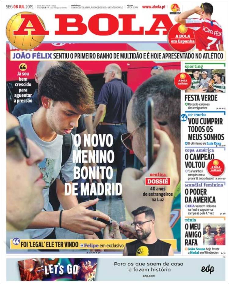 Portada de A Bola (Portugal)