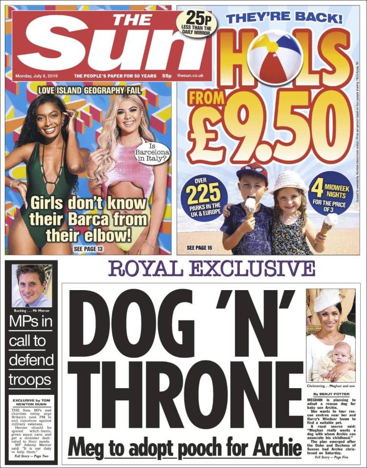 Portada de The Sun (Reino Unido)