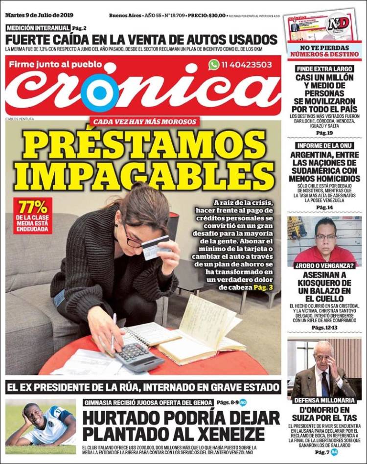 Portada de Crónica (Argentina)