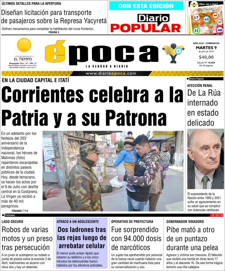 Portada de Diario Época (Argentina)