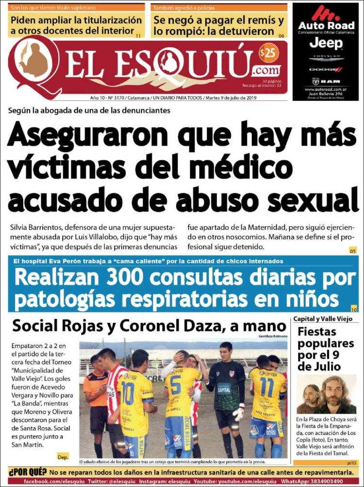 Portada de El Esquiu (Argentina)