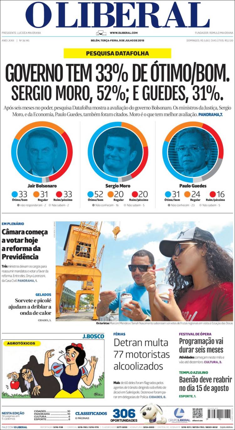 Portada de O Liberal (Brasil)