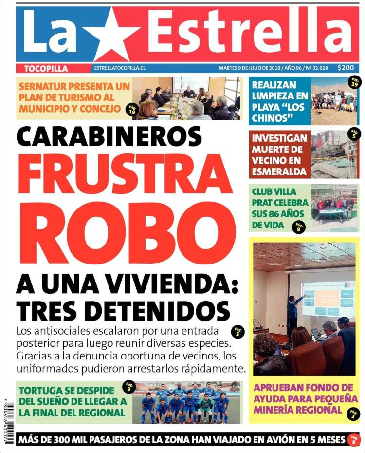 Portada de La Estrella de Tocopilla (Chile)