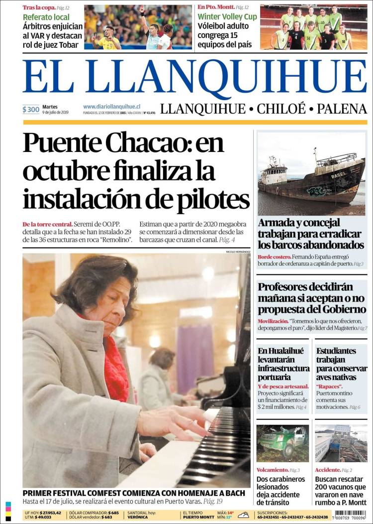 Portada de El Llanquihue (Chile)