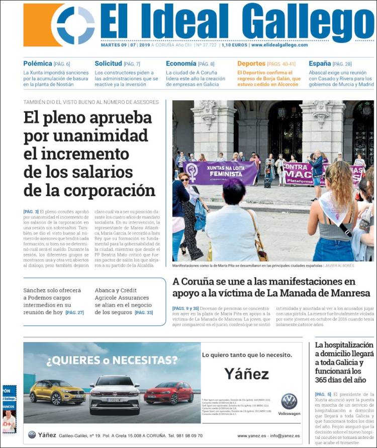 Portada de El Ideal Gallego (España)