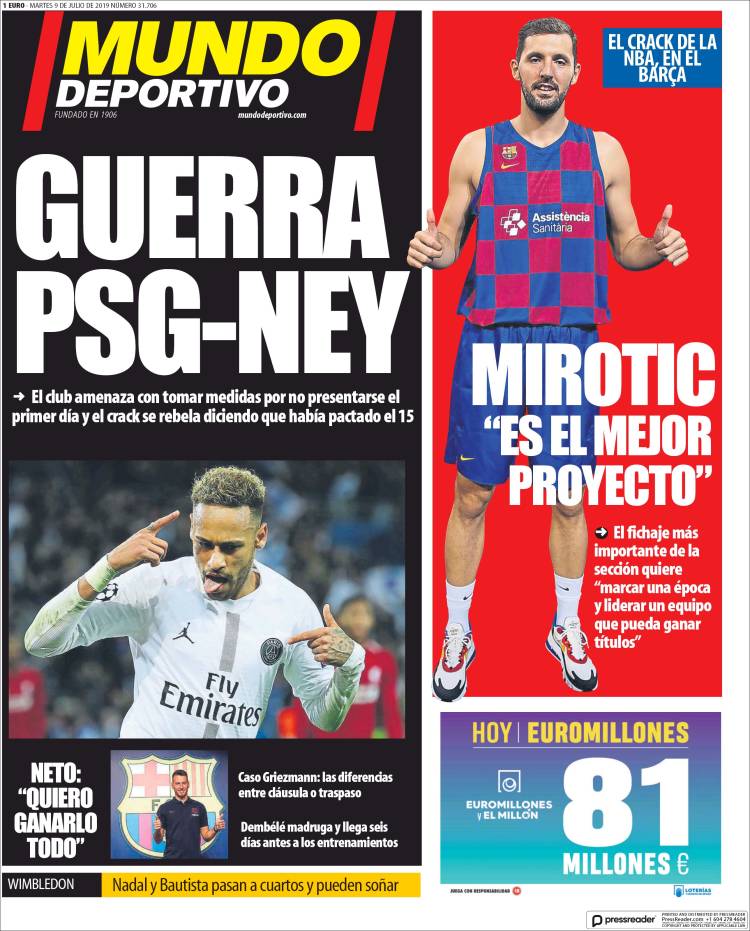 Portada de El Mundo Deportivo (España)